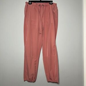 APANA Pink Jogger Pants Elastic Waist Womens Size Large Performance Yoga Running